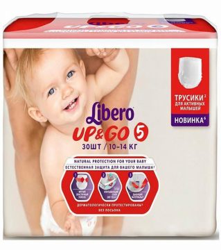 Трусики Libero Up&Go 5 (10-14 кг) 30 шт Размер 5 купить на babymarket.uz