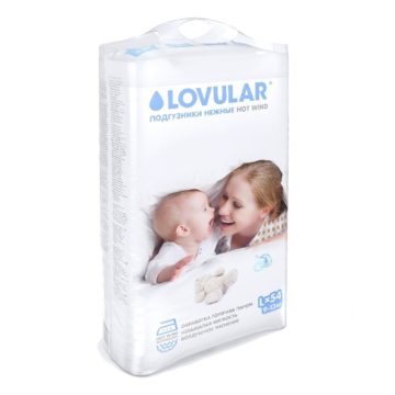 Подгузники LOVULAR Hot Wind L 9-13кг 54шт купить на babymarket.uz