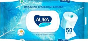 AURA ULTRA COMFORT Влажная туалетная бумага c крышкой 50шт купить на babymarket.uz