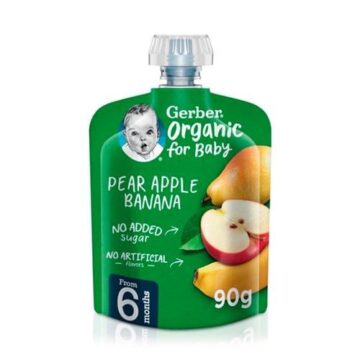 GERBER ПЮРЕ ГРУША-ЯБЛОКО-БАНАН ОРГАНИК 90 ГР купить на babymarket.uz