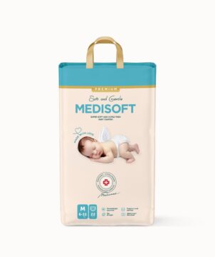 MEDISOFT PREMIUM детские подгузники М 6-11кг 22шт купить на babymarket.uz
